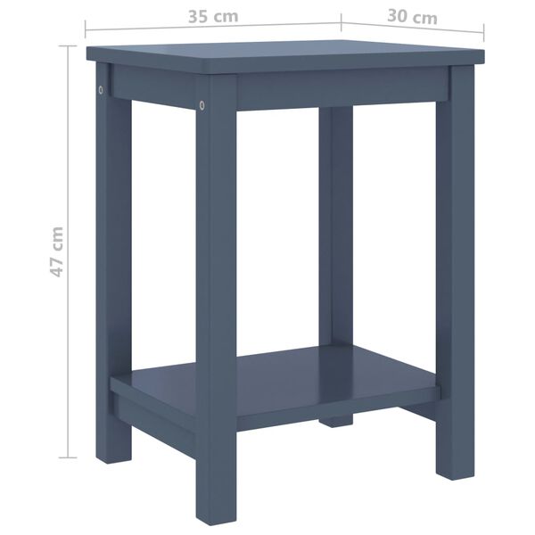 vidaXL Κομοδίνο Ανοιχτό Γκρι 35 x 30 x 47 εκ. από Μασίφ Ξύλο Πεύκου