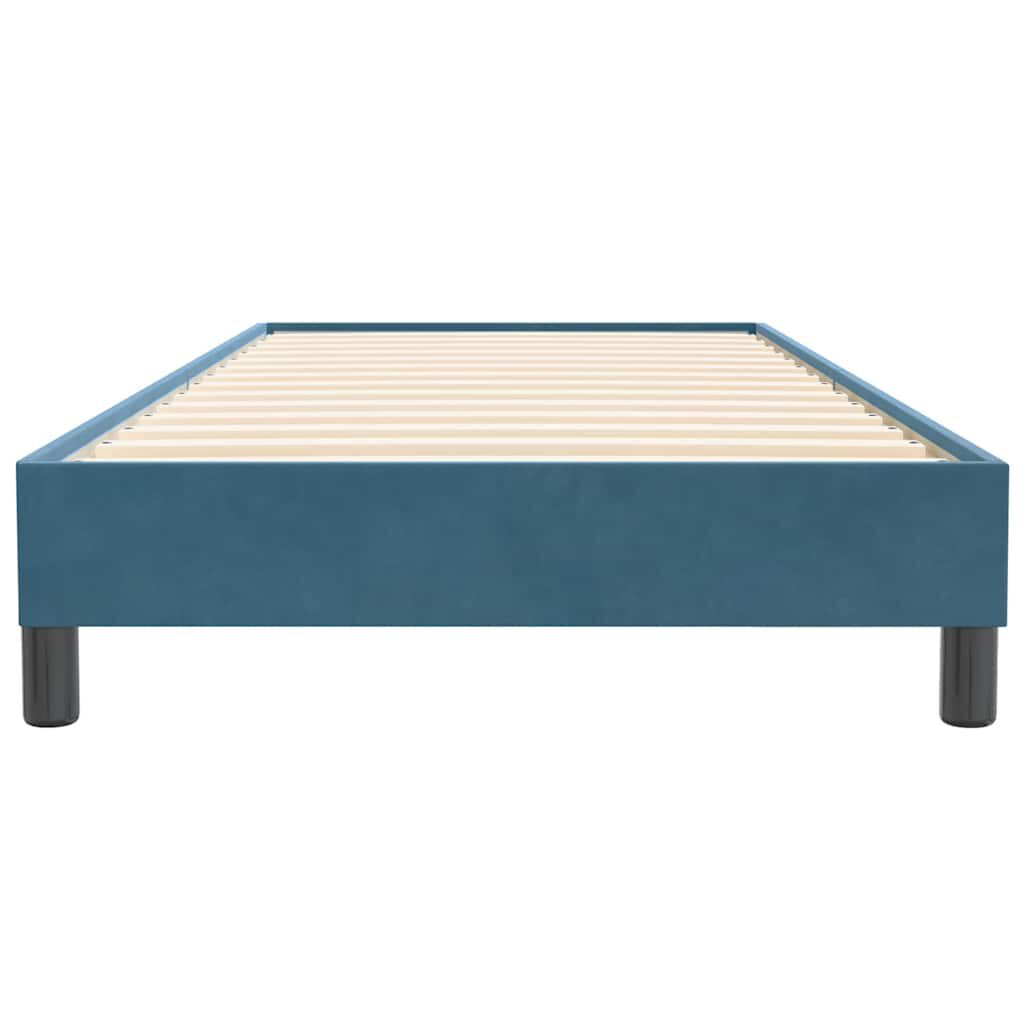 vidaXL Box Spring κρεβάτι χωρίς στρώμα σκούρο μπλε 100x220cm Βελούδινο