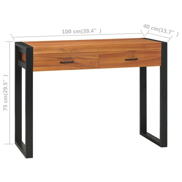 vidaXL Γραφείο με 2 Συρτάρια 100 x 40 x 75 εκ. Ανακυκλωμένο Ξύλο Teak
