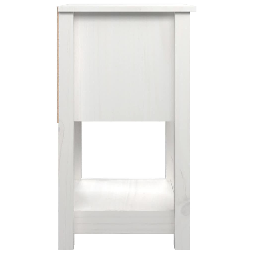 vidaXL Κομοδίνο Λευκό 40 x 35 x 61,5 εκ. από Μασίφ Ξύλο Πεύκου