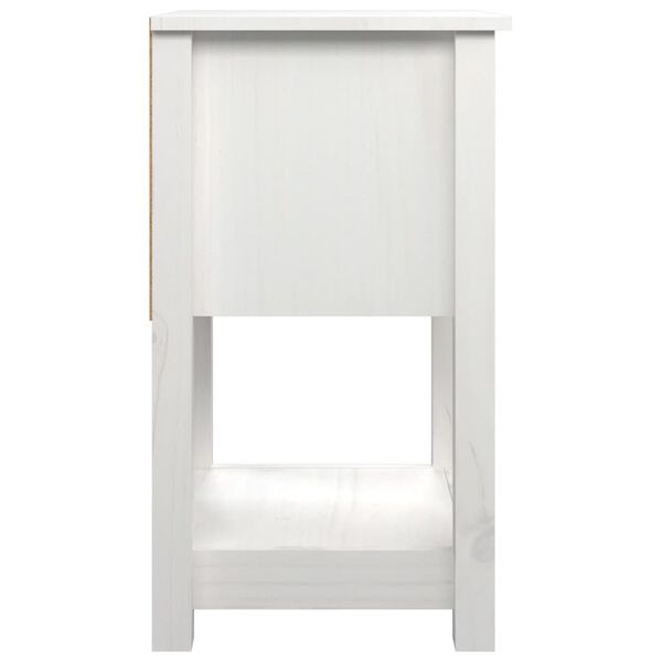 vidaXL Κομοδίνο Λευκό 40 x 35 x 61,5 εκ. από Μασίφ Ξύλο Πεύκου
