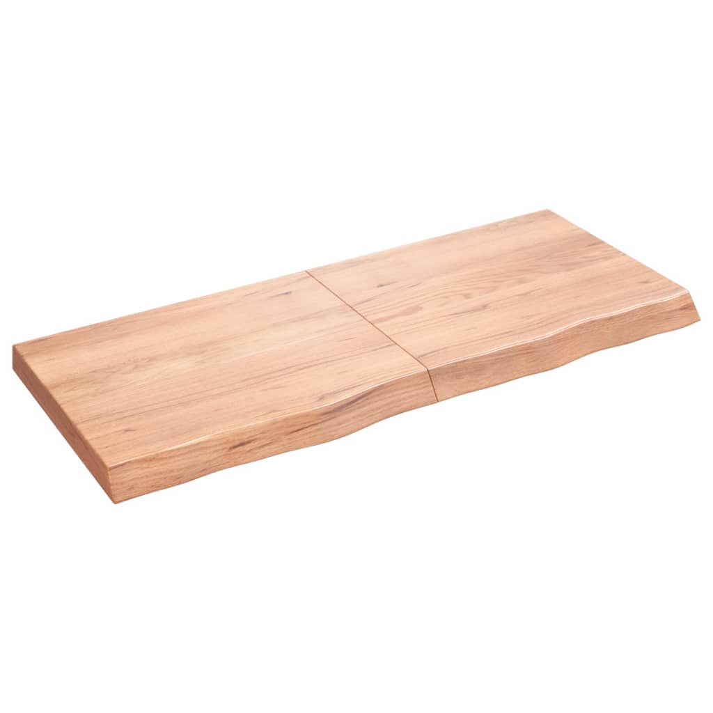 vidaXL Ράφι Τοίχου Ανοιχτό Καφέ 120x50x(2-6)εκ. Επεξ. Μασίφ Ξύλο Δρυός