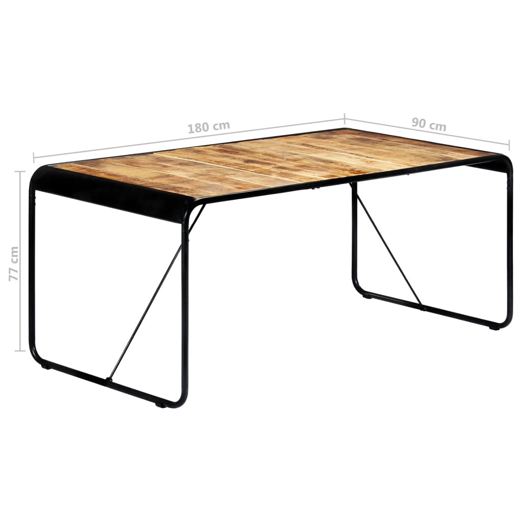 vidaXL Τραπεζαρία 180 x 90 x 76 εκ. από Μασίφ Ακατέργαστο Ξύλο Μάνγκο