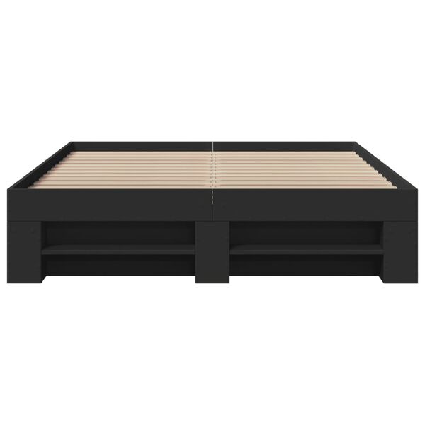 vidaXL Πλαίσιο Κρεβατιού Μαύρο 140x200 εκ. Επεξεργ. Ξύλο