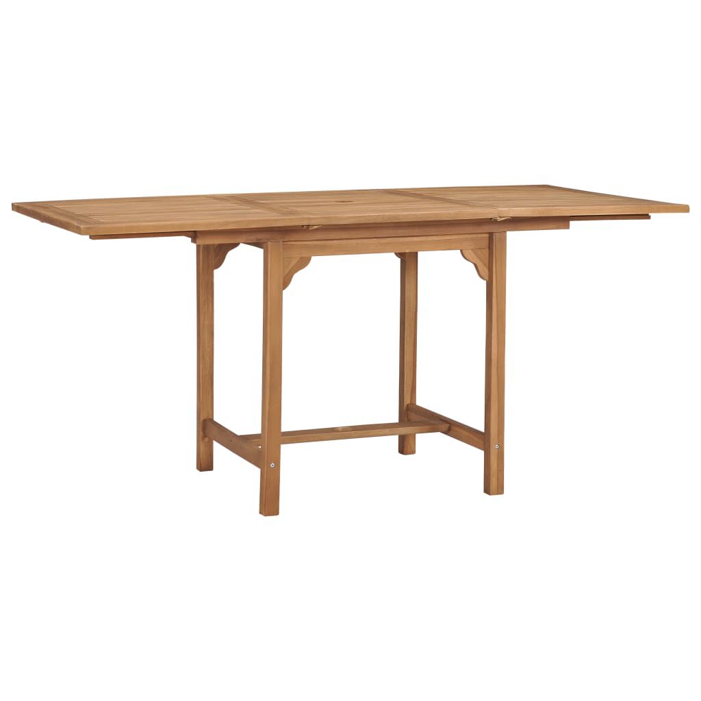 vidaXL Τραπέζι Κήπου Επεκτεινόμενο (110-160)x80x75 εκ. Μασίφ Ξύλο Teak