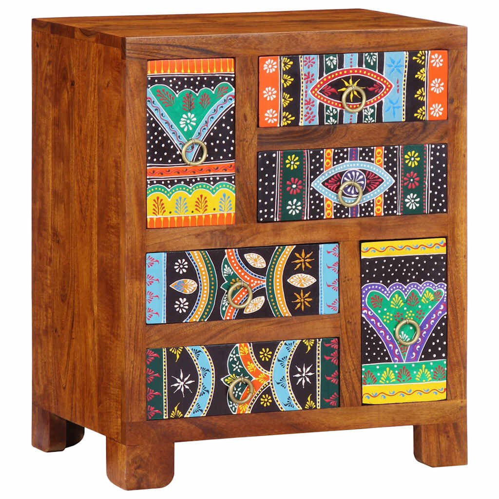 vidaXL Sideboard Πολύχρωμο 50x35x60 μασίφ ξύλο ακακίας