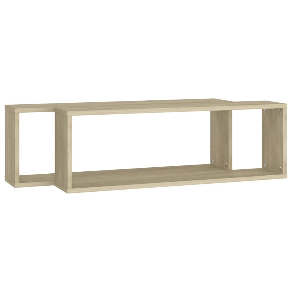 vidaXL Ράφια Κύβοι Τοίχου 2 τεμ. Sonoma Δρυς 80x15x26,5εκ. Επεξ. Ξύλο