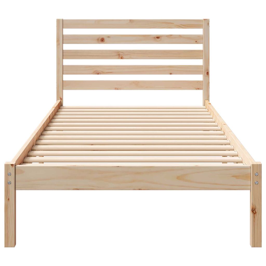 vidaXL Σκελετός Κρεβατιού Καφέ 100 x 210 cm Συμπαγές ξύλο πεύκου
