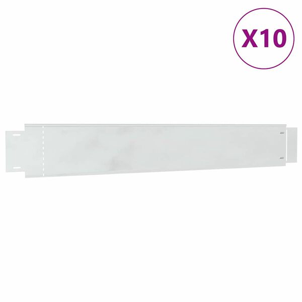 vidaxl Περίγραμμα γκαζόν 10 pcs Γκρι 14 x 100 εκ. Ατσάλι