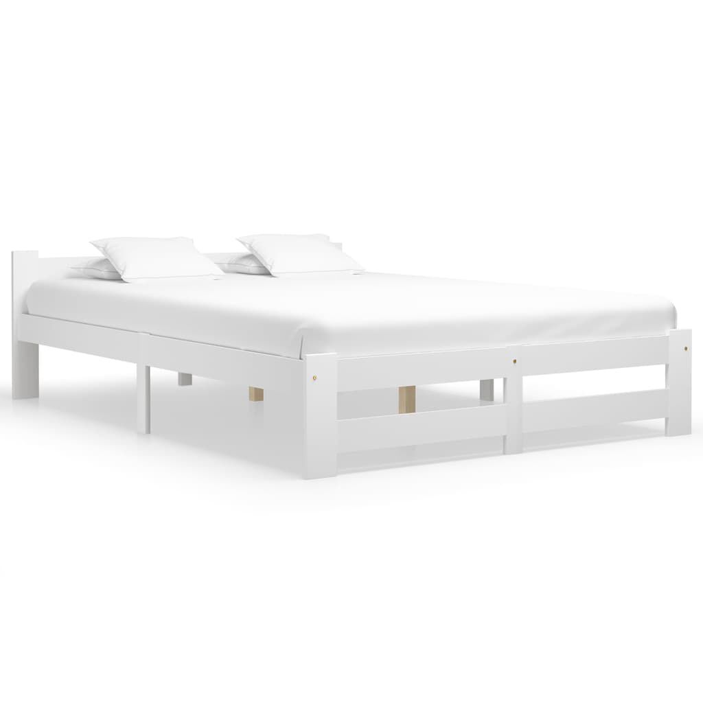 vidaXL Πλαίσιο Κρεβατιού Λευκό 180 x 200 εκ. από Μασίφ Ξύλο Πεύκου