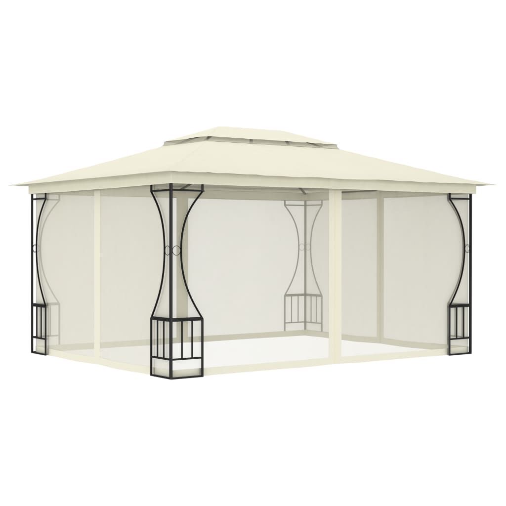 vidaXL Κιόσκι με Δίχτυα Κρεμ 300 x 400 x 265 εκ.