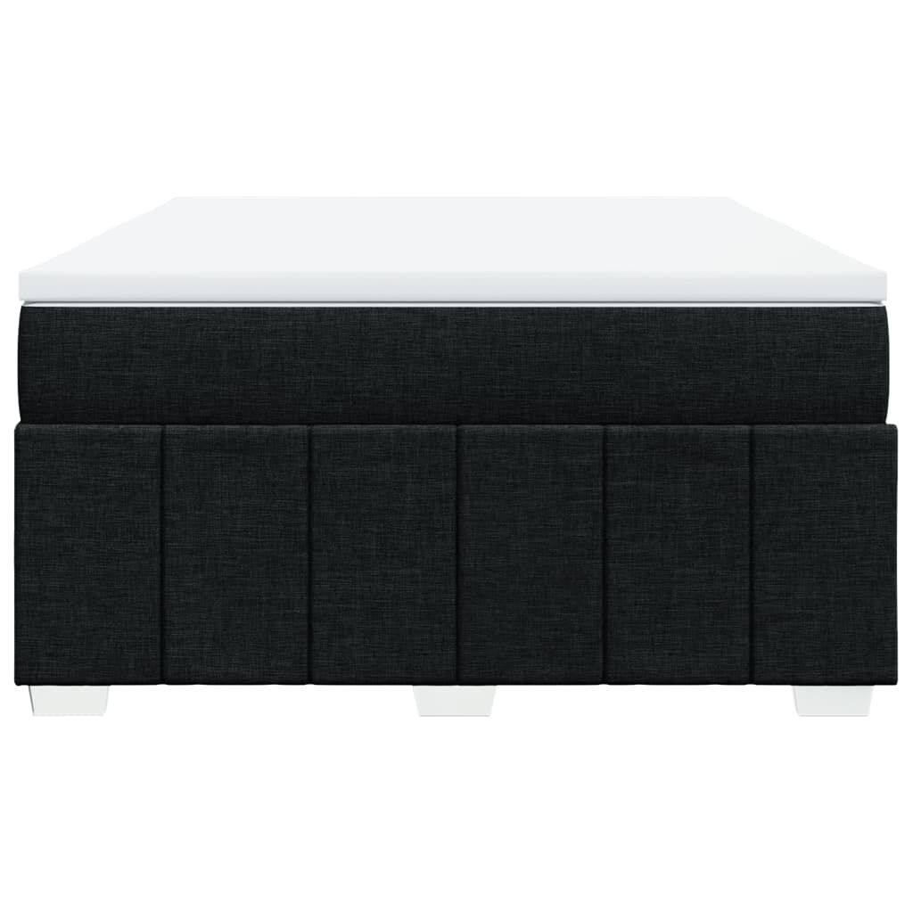vidaXL Κρεβάτι Boxspring με Στρώμα Μαύρο 160x200 εκ. Υφασμάτινο