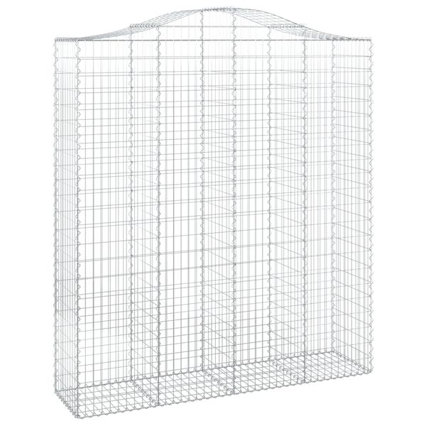 vidaXL Συρματοκιβώτια Τοξωτά 2 τεμ. 200x50x220/240 εκ. Γαλβαν. Ατσάλι