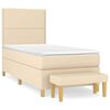 vidaXL &Kappa;&rho;&epsilon;&beta;ά&tau;&iota; Boxspring &mu;&epsilon; &Sigma;&tau;&rho;ώ&mu;&alpha; &Kappa;&rho;&epsilon;&mu; 100 x 200 &epsilon;&kappa;. &Upsilon;&phi;&alpha;&sigma;&mu;ά&tau;&iota;&nu;&omicron;