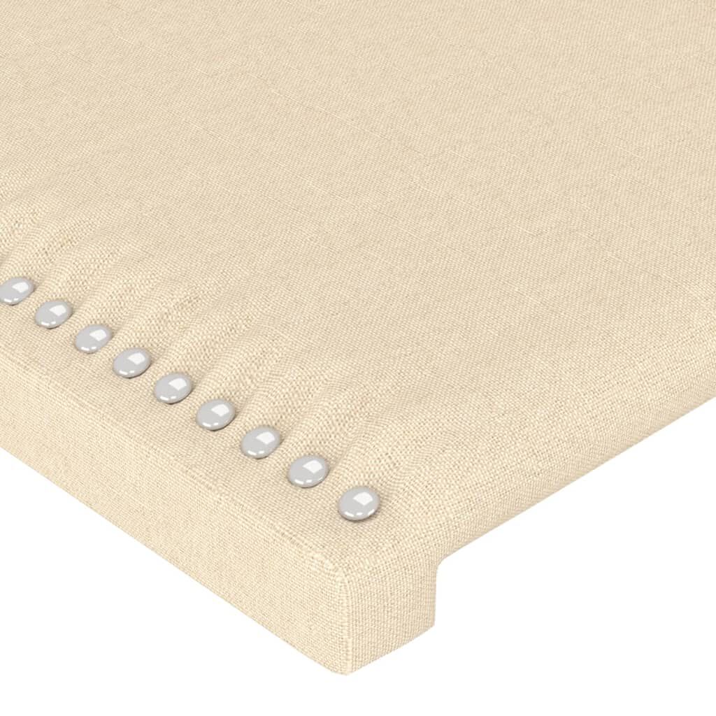 vidaXL Κεφαλάρι Κρεβατιού LED Κρεμ 83x16x78/88 εκ. Υφασμάτινο