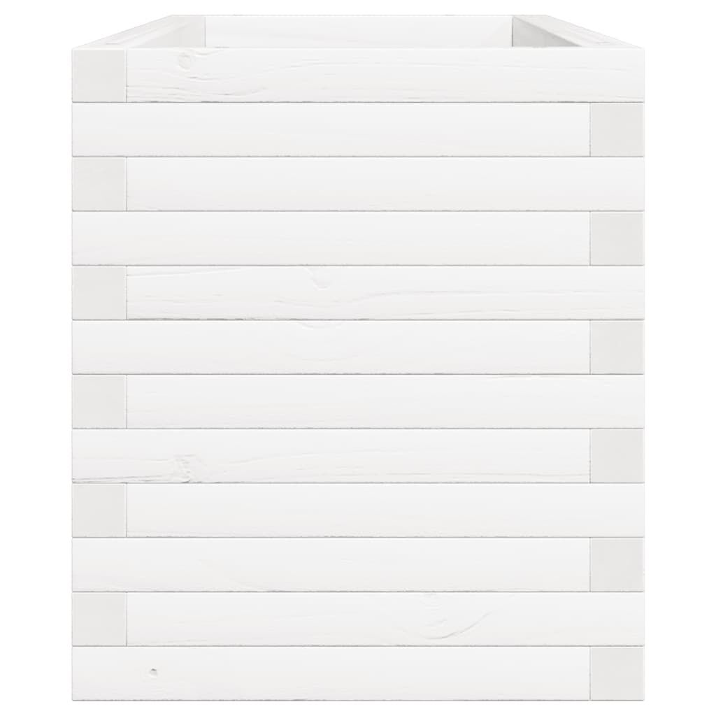 vidaXL Ζαρντινιέρα Κήπου Λευκή 110x40x46 εκ. από Μασίφ Ξύλο Πεύκου