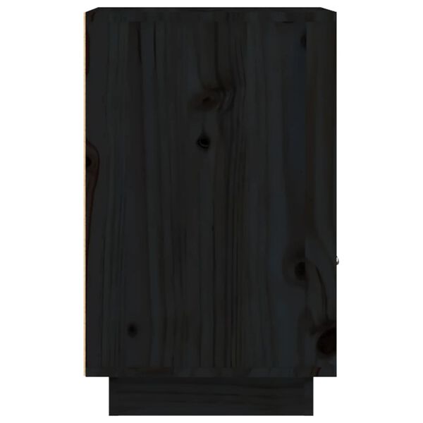 vidaXL Κομοδίνο Μαύρο40x34x55εκ. από Μασίφ Ξύλο Πεύκου