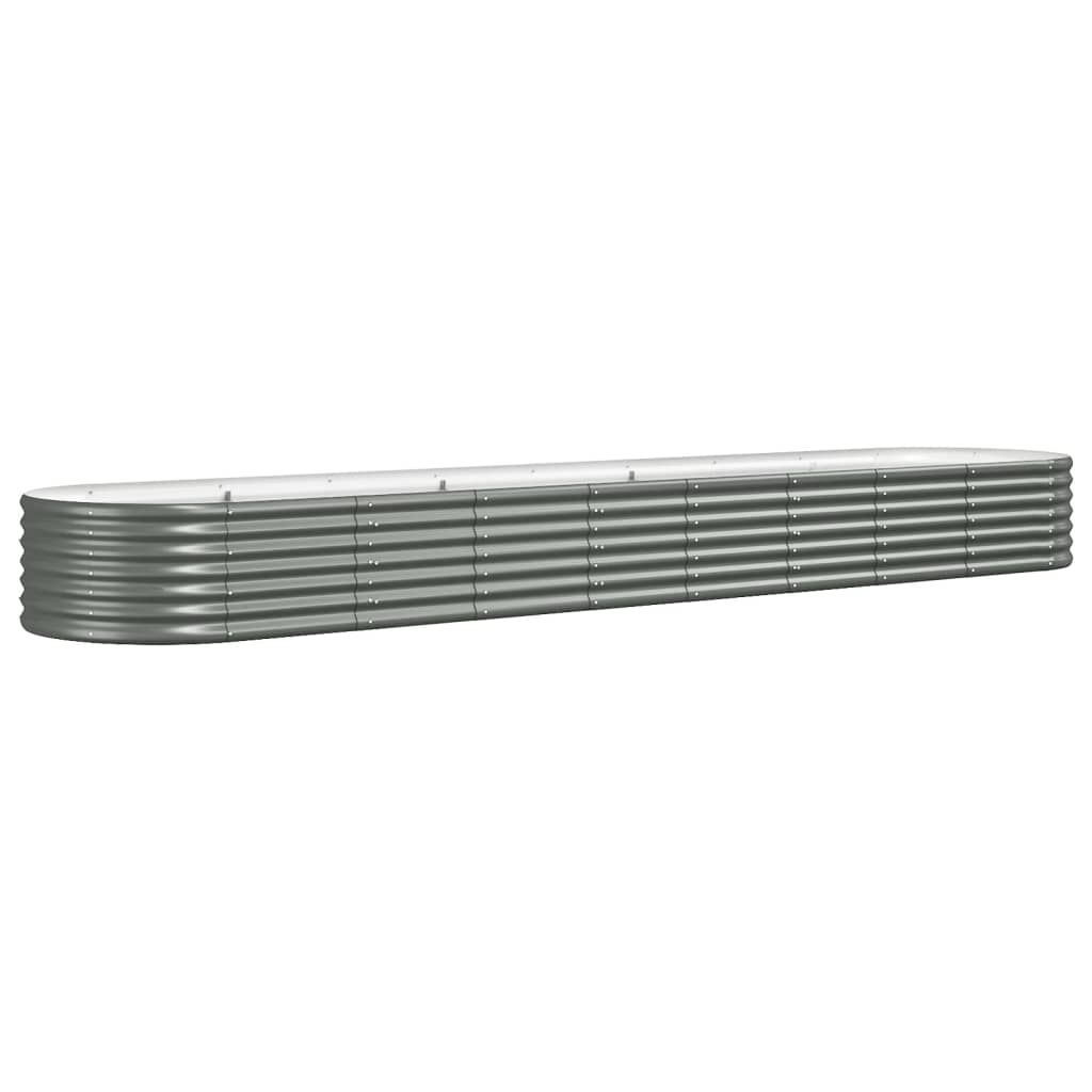 vidaXL Ζαρντινιέρα Γκρι 368x80x36 εκ. Γαλβανισμένος χάλυβας