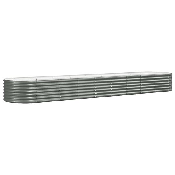 vidaXL Ζαρντινιέρα Γκρι 368x80x36 εκ. Γαλβανισμένος χάλυβας