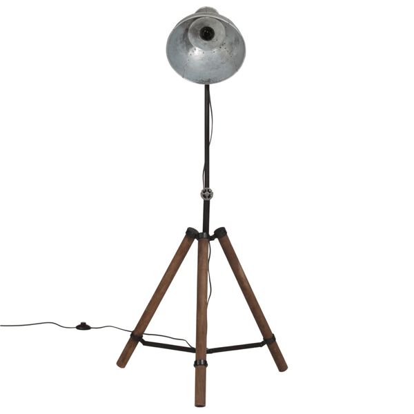 vidaXL Φωτιστικό Δαπέδου 25 W Vintage Ασημί 75x75x90-150 εκ. Ε27