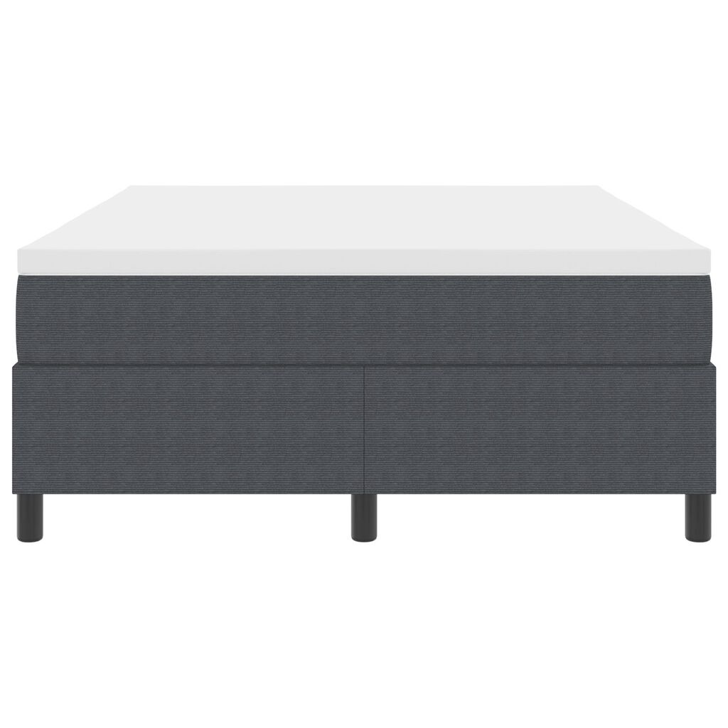 vidaXL Κρεβάτι Box Spring με Στρώμα Γκρι 160x200 εκ Κοτλέ Ύφασμα
