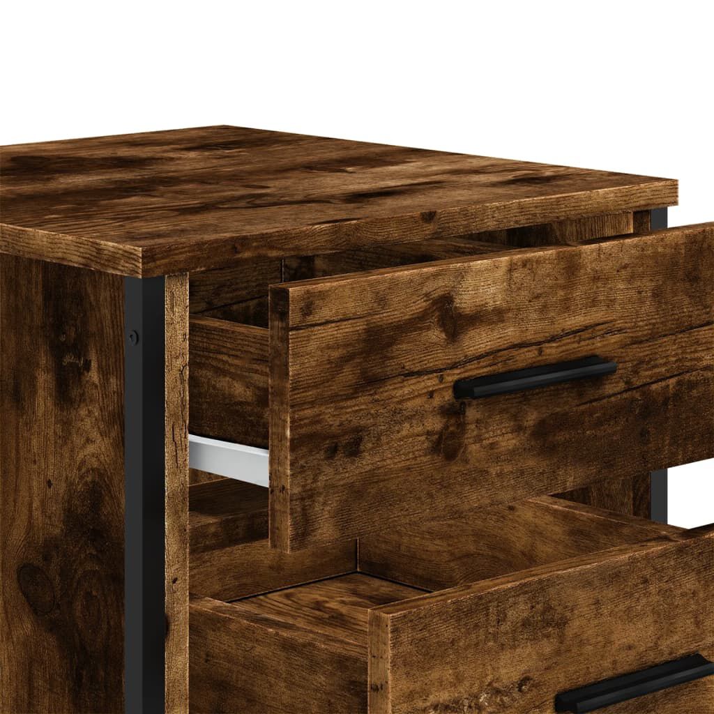 vidaXL Κομοδίνα 2 τεμ. Καπνιστή Δρυς 40x41x40 εκ. Επεξεργασμένο Ξύλο