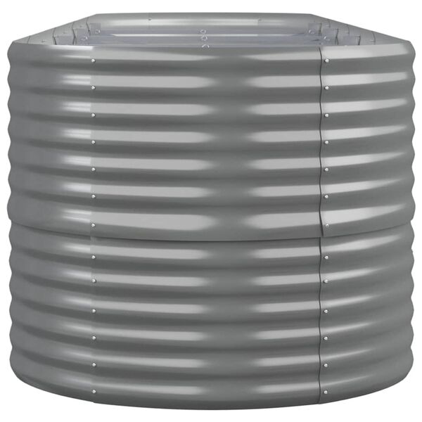 vidaXL Ζαρντινιέρα Γκρι 440x80x68 εκ. Ατσάλι με Ηλεκτρ. Βαφή Πούδρας