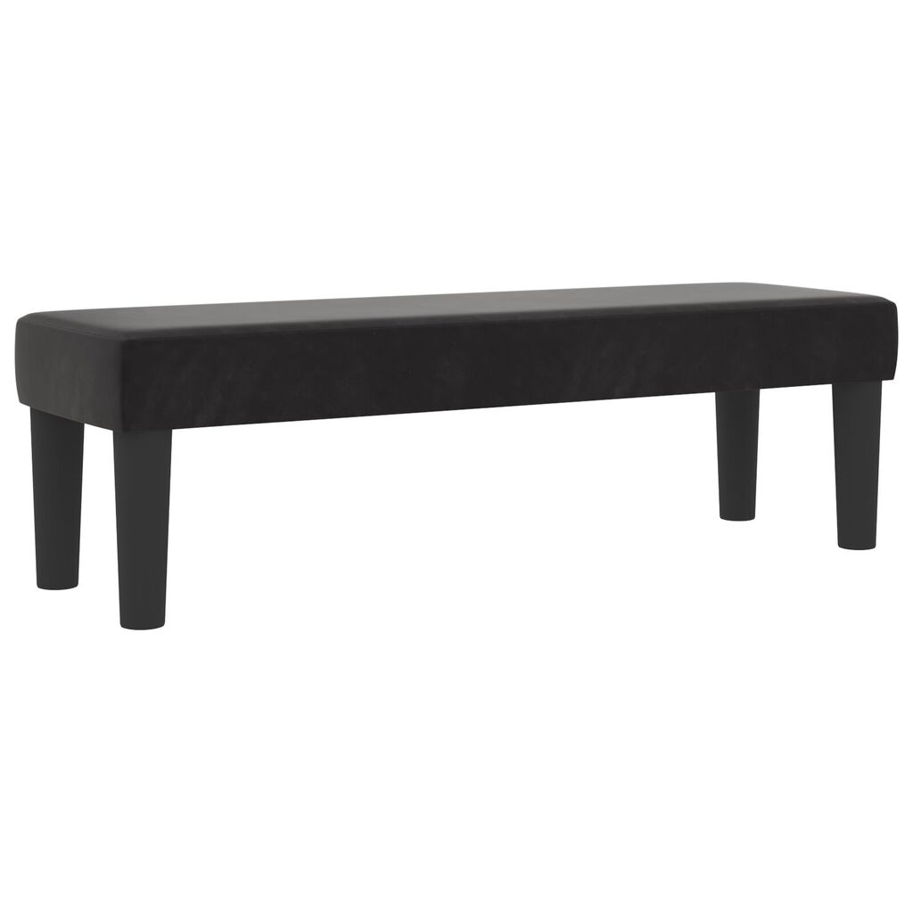 vidaXL Κρεβάτι Box Spring με Στρώμα & Πάγκο Μαύρο 120x200 εκ. Βελούδο