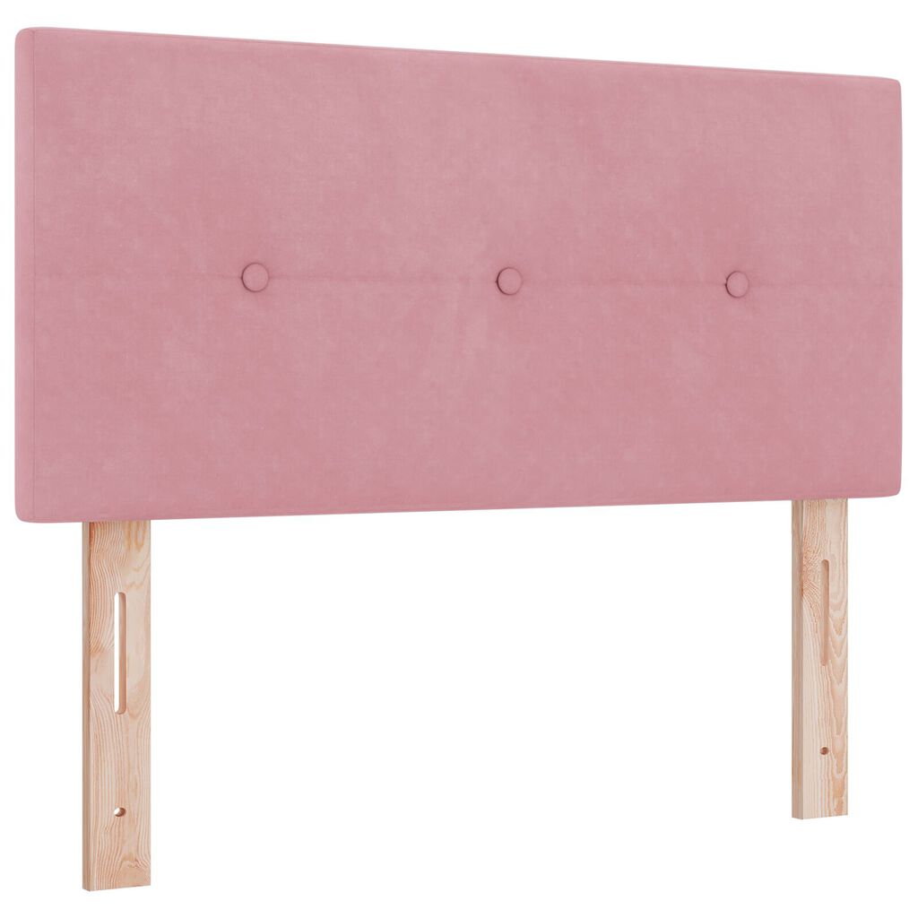 κρεβάτι box spring vidaXL με στρώμα ροζ 120x200 εκ. βελούδο