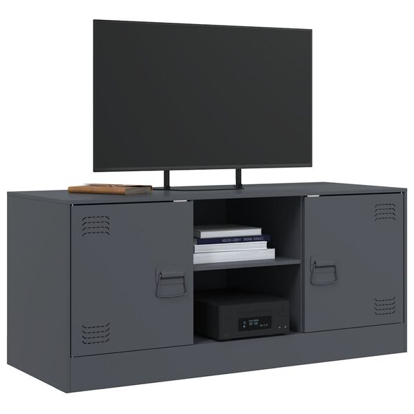 vidaXL Έπιπλο Τηλεόρασης Ανθρακί 99x39x44 εκ. από Χάλυβα