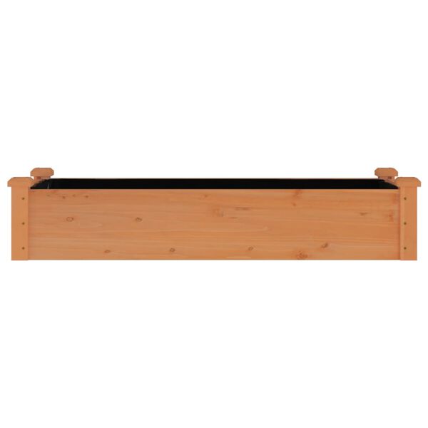 vidaXL Ζαρντινιέρα Υπερυψ. με Επένδυση Καφέ 120x45x25 εκ. Μασίφ Ελάτη