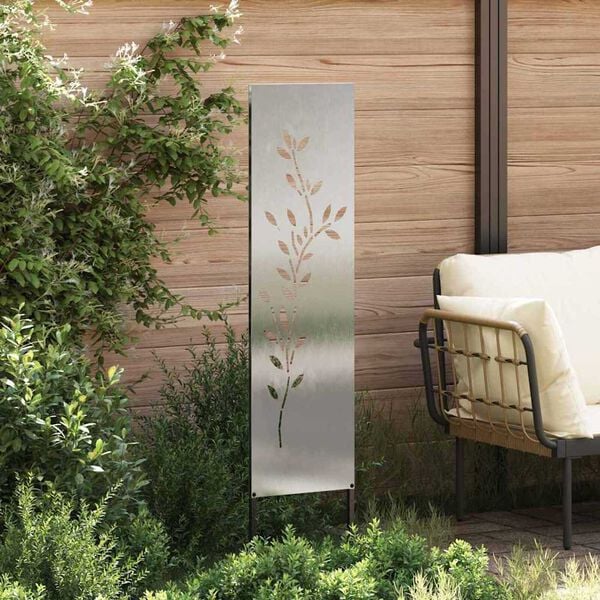 vidaXL Διακοσμητική Πλάκα Κήπου Ασημί 32 x 140 εκ Ανοξείδωτο ατσάλι