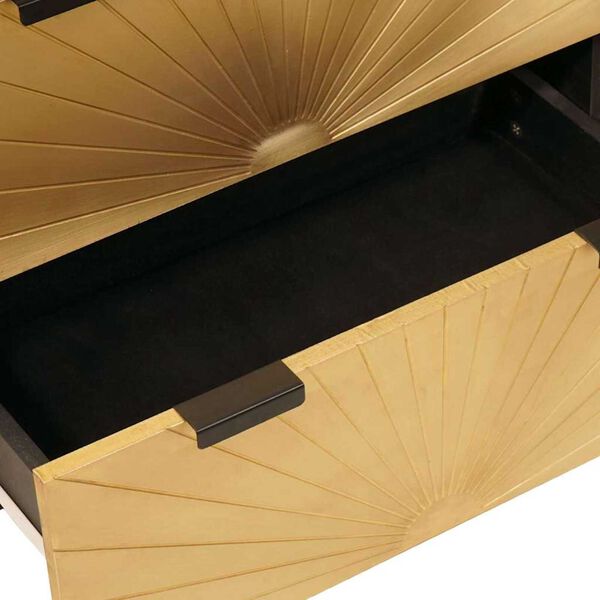 vidaXL Πλαϊνό γραφείο 3 pcs Μαύρο και Χρυσό 60 x 33 x 75 cm