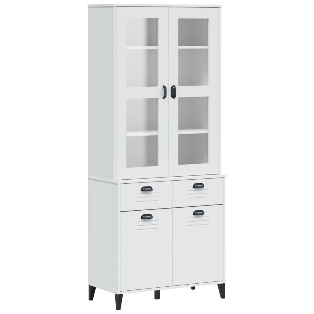 vidaXL Ντουλάπι Ψηλό VIKEN Λευκός 80x40x190 εκ. από Μασίφ Ξύλο Πεύκου