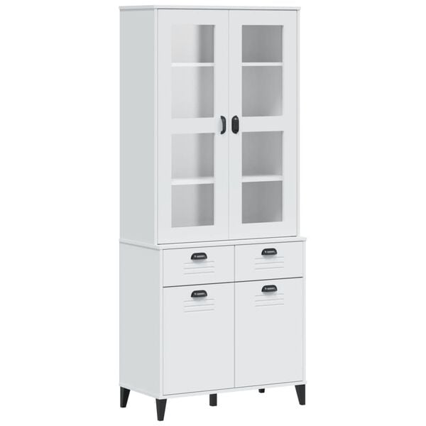 vidaXL Ντουλάπι Ψηλό VIKEN Λευκός 80x40x190 εκ. από Μασίφ Ξύλο Πεύκου