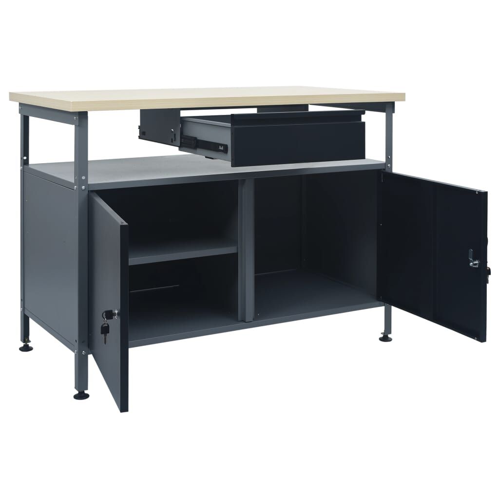 vidaXL Πάγκος Εργασίας Μαύρος 120 x 60 x 85 εκ. Ατσάλινος