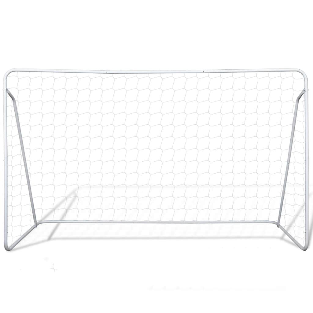 vidaXL Σετ Τέρμα Ποδοσφαίρου με Δίχτυ 240 x 90 x 150 εκ. από Ατσάλι