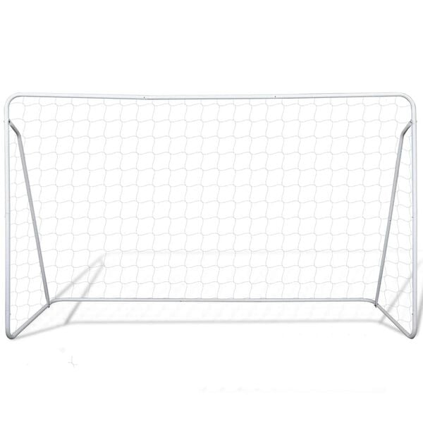 vidaXL Σετ Τέρμα Ποδοσφαίρου με Δίχτυ 240 x 90 x 150 εκ. από Ατσάλι