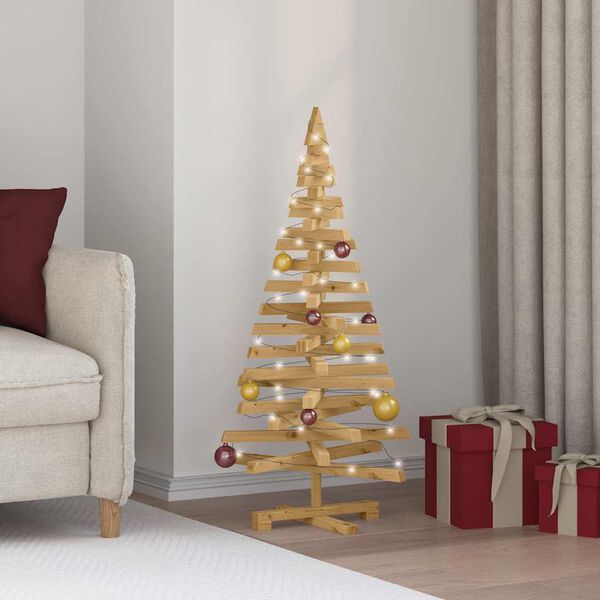 vidaXL Χριστουγεννιάτικα Δέντρα με βάση Καφέ 120 cm Μασίφ ξύλο πεύκου