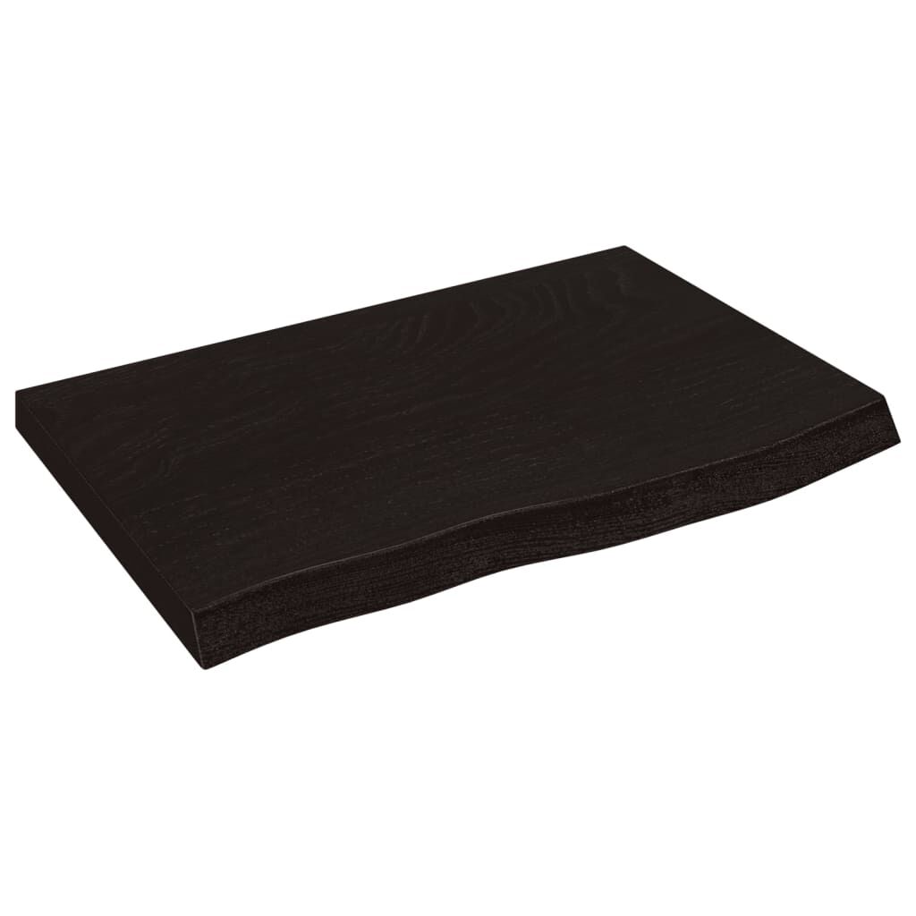 vidaXL Επιφάνεια Τραπεζιού Σκούρο Καφέ 60x40x(2-4)εκ Επεξ. Μασίφ Δρυς