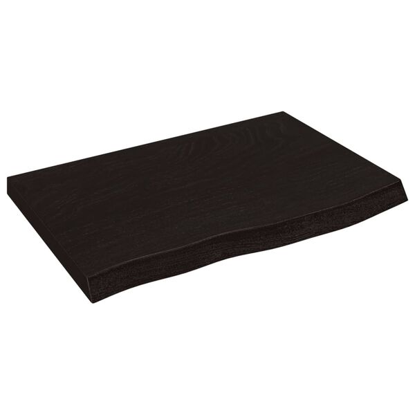 vidaXL Επιφάνεια Τραπεζιού Σκούρο Καφέ 60x40x(2-4)εκ Επεξ. Μασίφ Δρυς