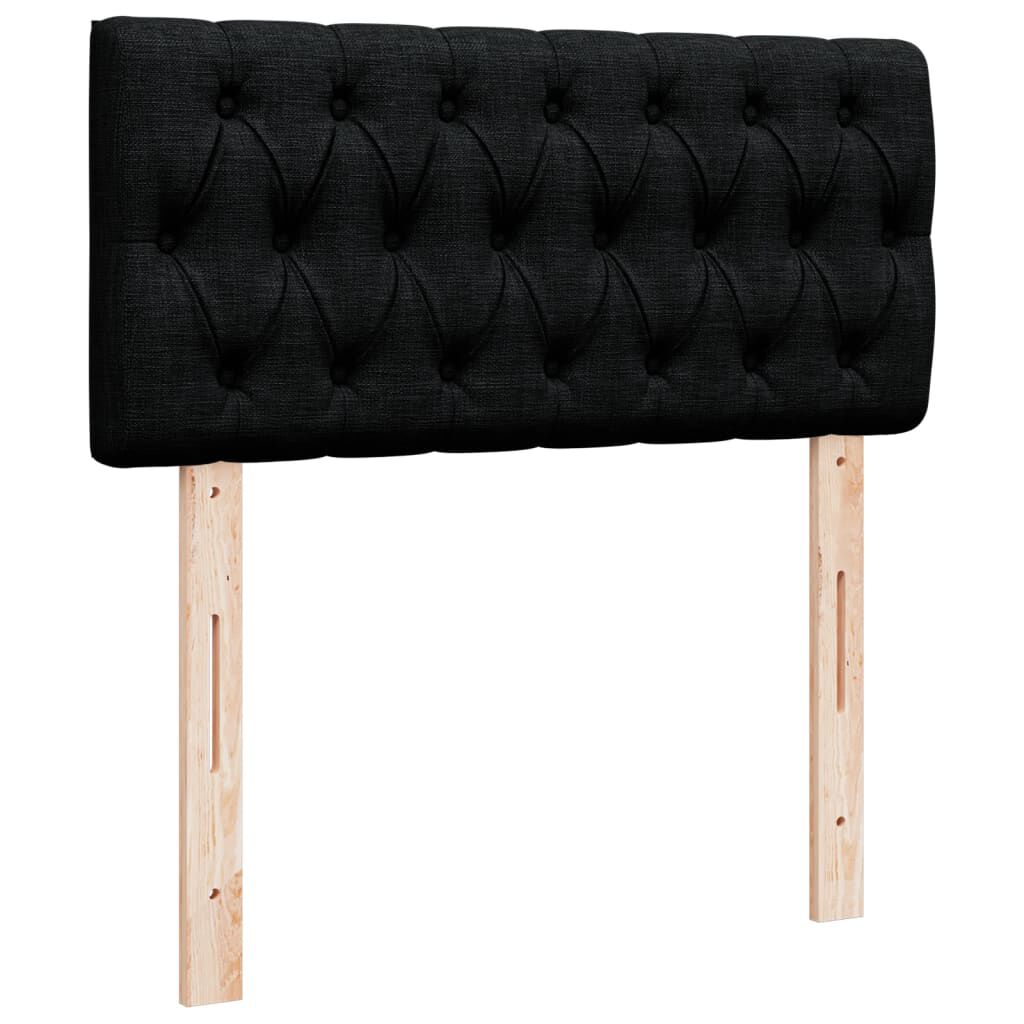 vidaXL Κρεβάτι Boxspring με Στρώμα Μαύρο 100 x 200 εκ. Υφασμάτινο