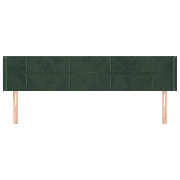 vidaXL Κεφαλάρι με Πτερύγια Σκούρο Πράσινο 183x16x78/88 εκ. Βελούδινο
