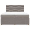vidaXL Κρεβάτι Boxspring με Στρώμα Taupe 200x200 εκ. Υφασμάτινο