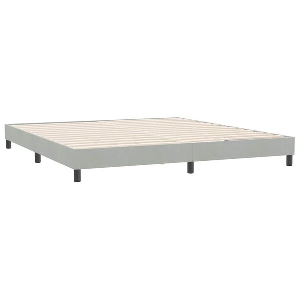 vidaXL Box Spring κρεβάτι χωρίς στρώμα ανοιχτό γκρι Βελούδινο