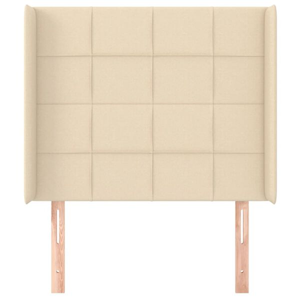 vidaXL Κεφαλάρι με Πτερύγια Κρεμ 83x16x118/128 εκ. Υφασμάτινο