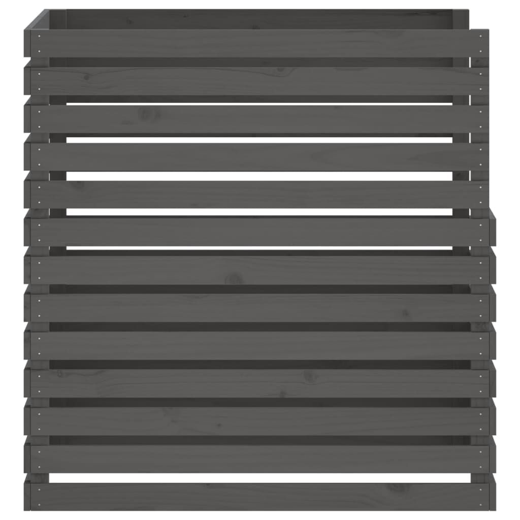 vidaXL Κομποστοποιητής Γκρι 100 x 100 x 102 εκ. από Μασίφ Ξύλο Πεύκου