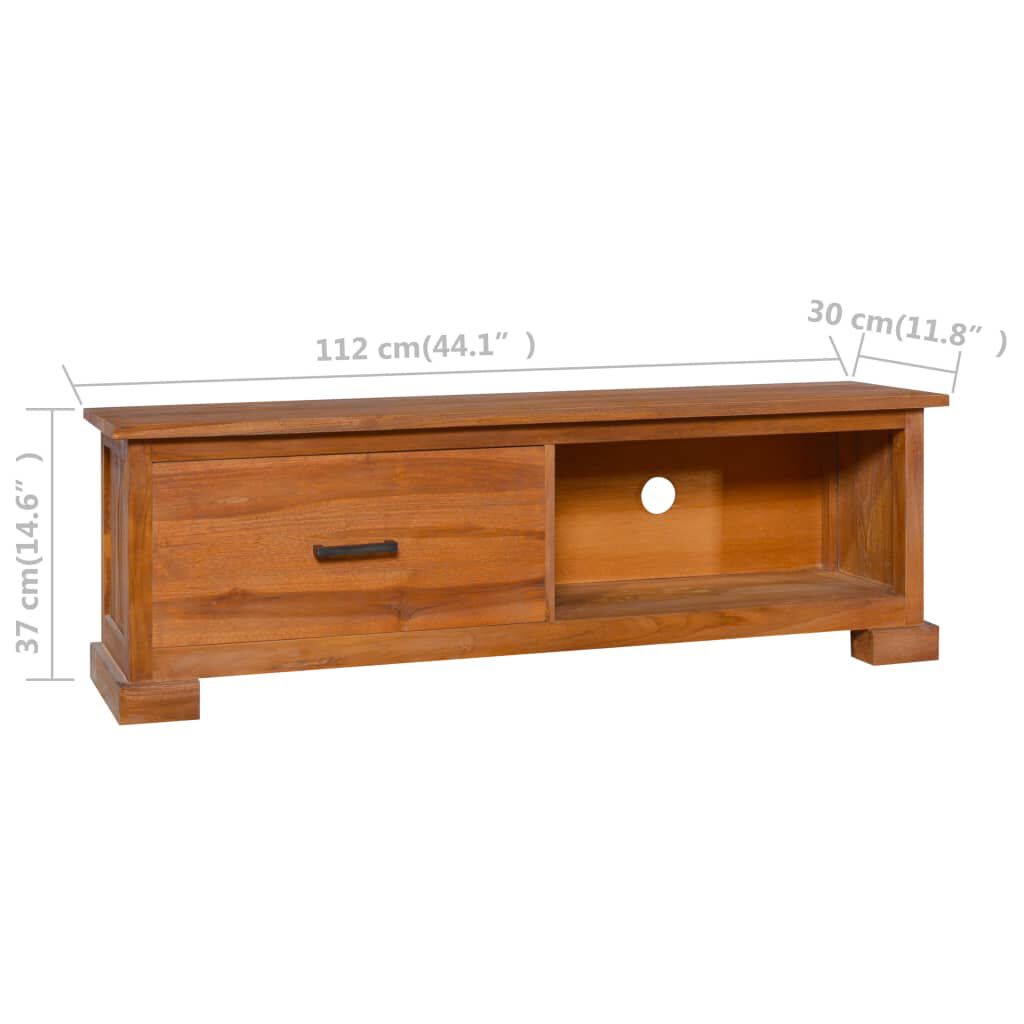vidaXL Έπιπλο Τηλεόρασης 112 x 30 x 37 εκ. από Μασίφ Ξύλο Teak