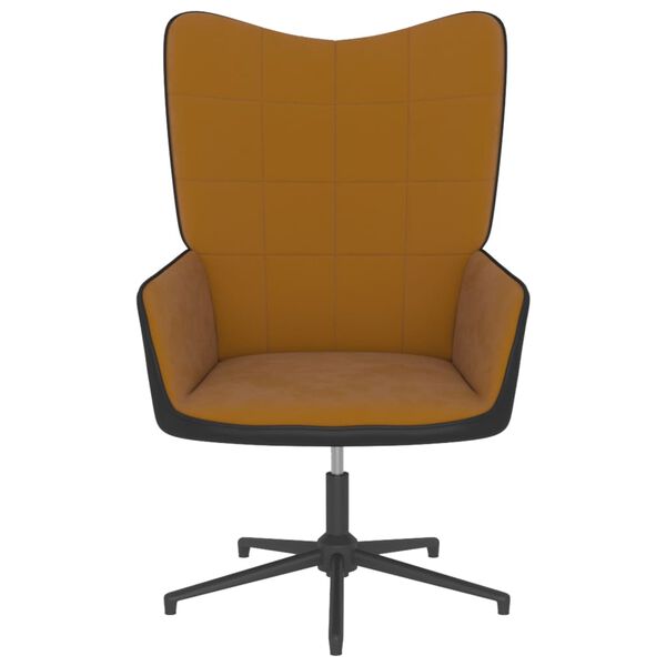 vidaXL Πολυθρόνα Relax Καφέ από Βελούδο και PVC