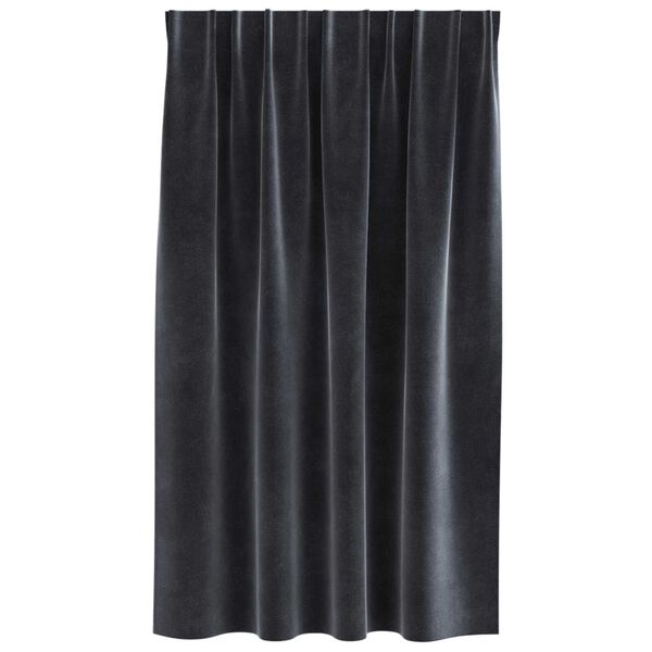 vidaXL Κουρτίνες με κουρτίνες 2 pcs Σκούρο γκρι 140 x 140 cm Βελούδο